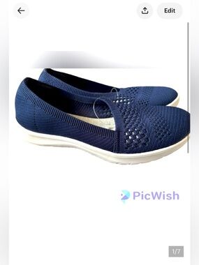 Clarks CloudSteppers Adella Moon Navy Slip On Shoes